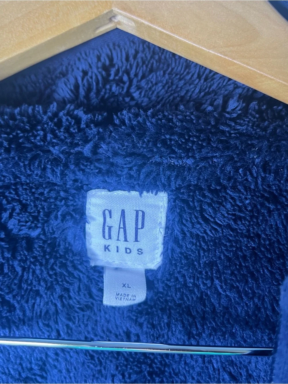 GAP Kids Navy Zip-Up Hoodie Sherpa Lined Size XL Cozy Unisex